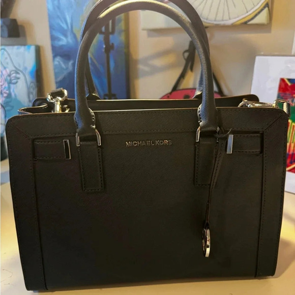 Michael Kors Dillon Satchel Navy Blue - Picture 2 of 13